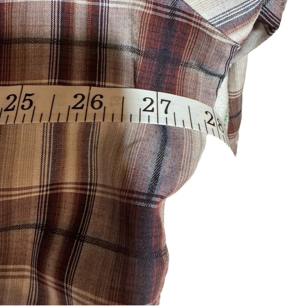 Ely Cattleman Men’s Western Pearl Snap Casual Shirt Size XXL Brown/Cream Plaid - Picture 6 of 8